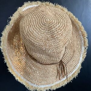 Zara Tan Straw Hat with Fringe